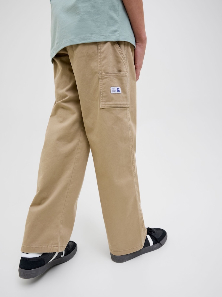 JACK & JONES JUNIOR Relaxed Fit Carpenter Brown Trousers - Image 1 of 6