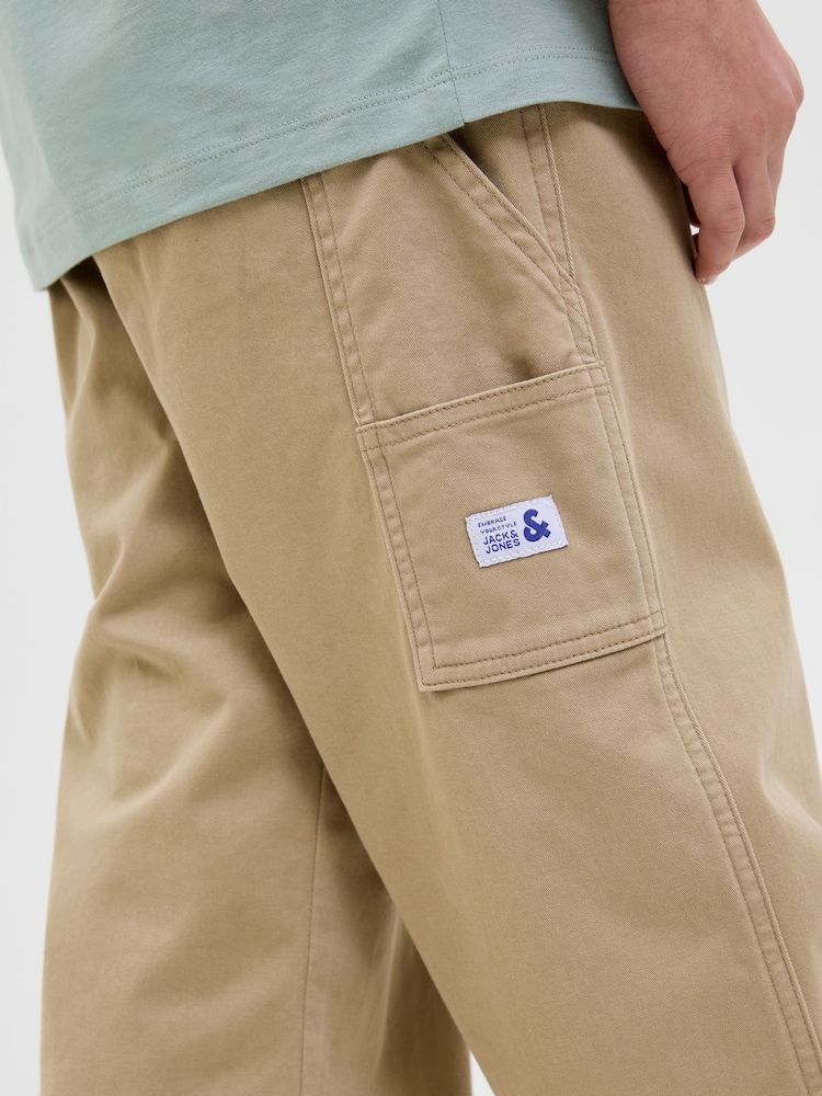 JACK & JONES JUNIOR Relaxed Fit Carpenter Brown Trousers - Image 6 of 6