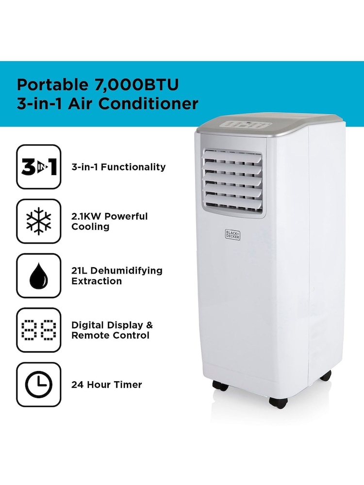 Black & Decker White 7000 BTU 3-in-1 Air Conditioner - Image 2 of 8