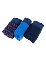 Jeff Banks Blue Low Rise Cotton Fashion Stripe Trunks 3Pack - Image 2 of 7