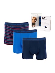 Jeff Banks Blue Low Rise Cotton Fashion Stripe Trunks 3Pack - Image 6 of 7