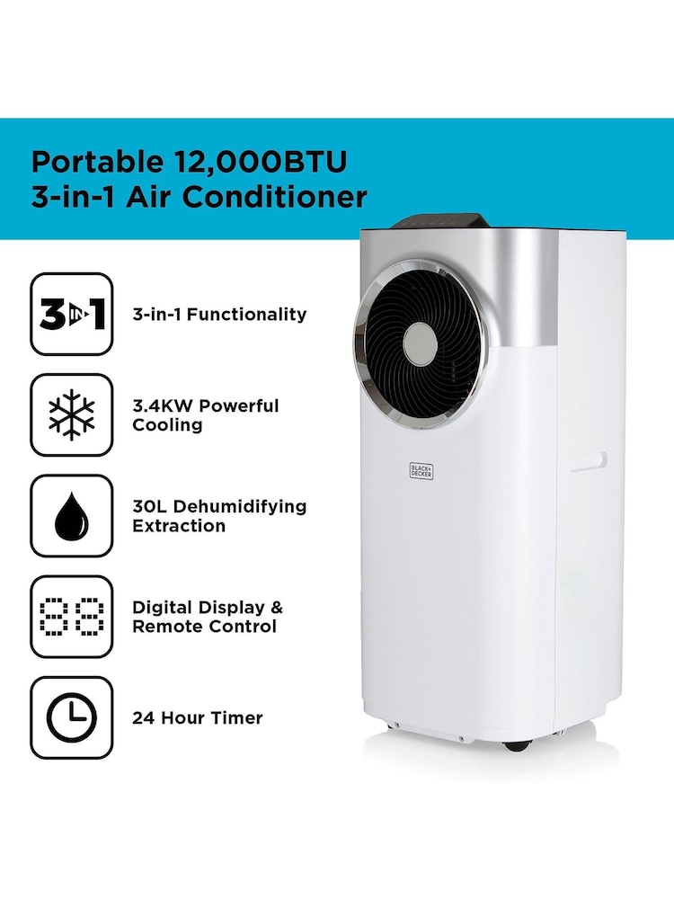 Black & Decker White 12,000 BTU 3-in-1 Air Conditioner - Image 2 of 8