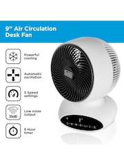 Black & Decker White 9” Air Circulation Desk Fan - Image 2 of 8