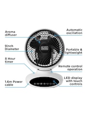 Black & Decker White 9” Air Circulation Desk Fan - Image 6 of 8