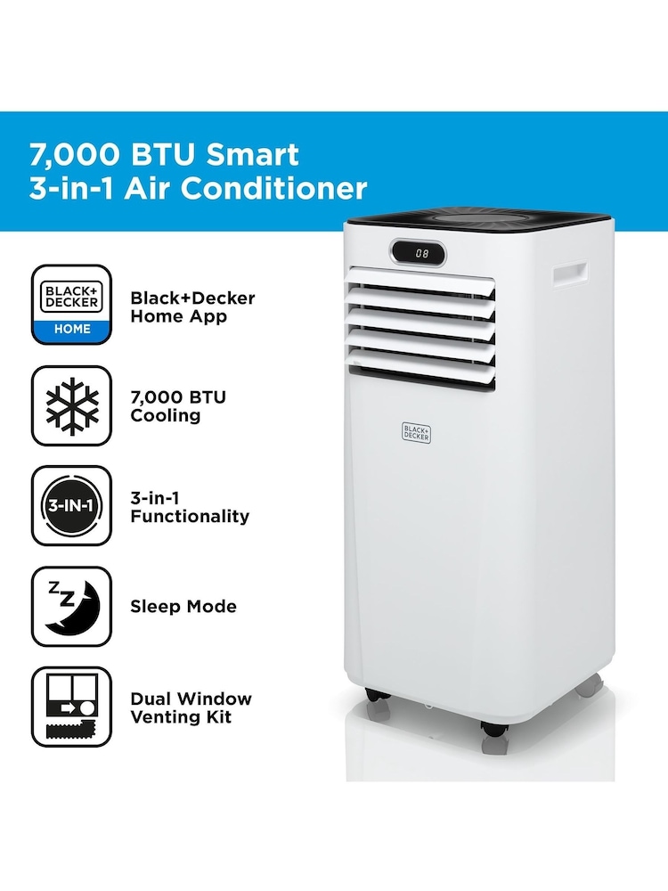 Black & Decker White 7000 BTU 3-in-1 Smart Air Conditioner - Image 2 of 8