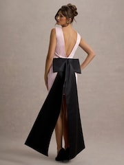 Club L London Pink Peace Satin Mini Dress With Drape Detail - Image 2 of 6