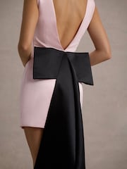 Club L London Pink Peace Satin Mini Dress With Drape Detail - Image 3 of 6