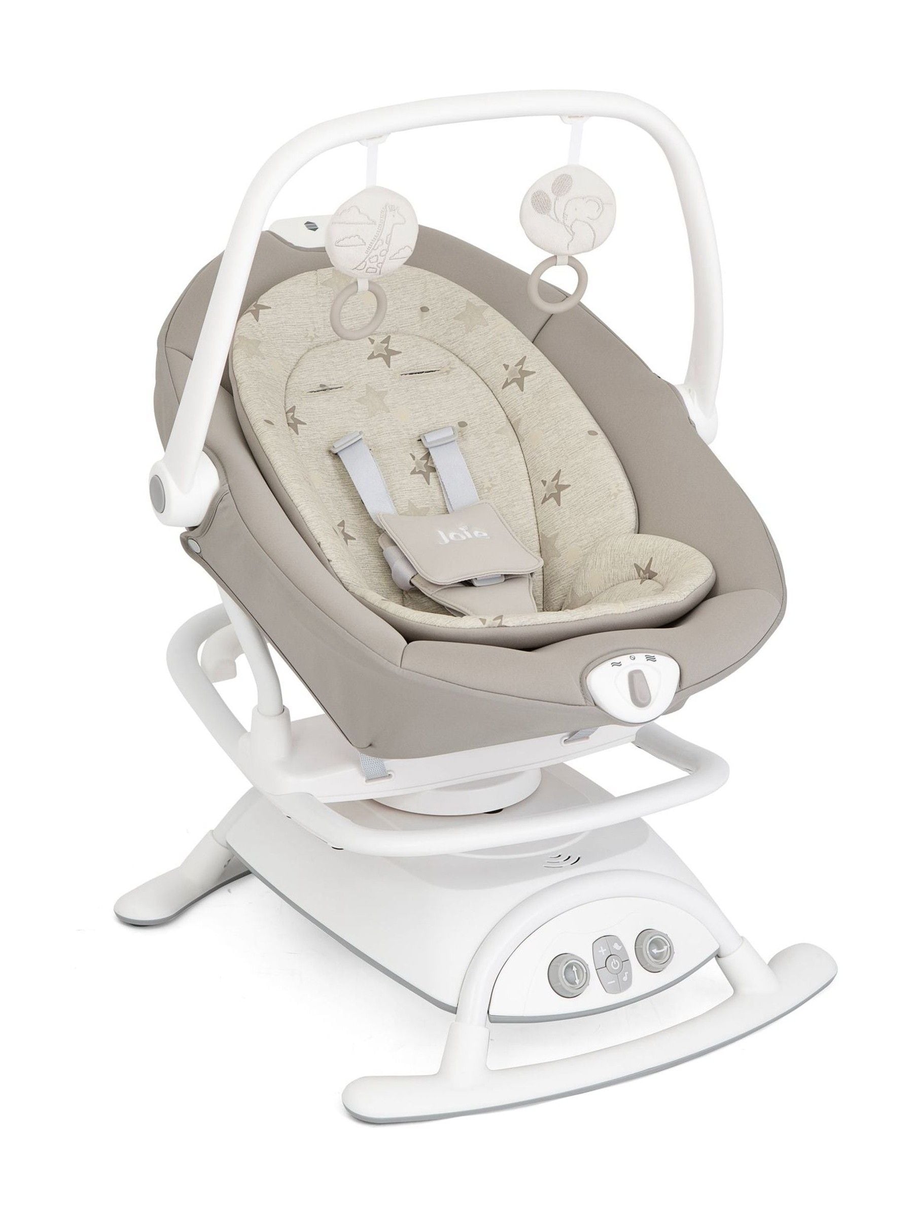 Joie Unisex Infant Tan/Beige Sansa 2-In-1 Baby Swing & Rocker | Newborn To 6 Months | Portable | Multi-Motion Soothing Chair | Cosmo | Lightweight | Compact | Built-In Vibration, Lullabies & Nature Sounds | Soft Reclining Seat - Image 3