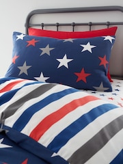 Catherine Lansfield 2 Pack White  Blue So Soft Stripes Stars Duvet Cover Set - Image 2 of 5