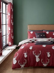 Catherine Lansfield Munro Stag Check Lined Eyelet Curtains - Imagem 3 de 3