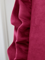 Catherine Lansfield Hot Pink So Soft Velvet Touch Double Frill Cushion - Image 3 of 4