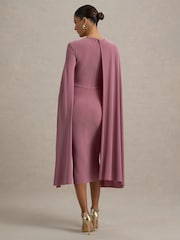 Розовый - Club L London Асимметричное платье миди с накидкой Marysol - Image 2 of 7