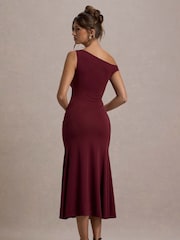 Club L London Red Kerensa One-Shoulder Midi Dress - Image 2 of 6