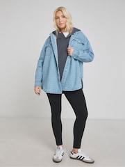 Simply Be Blue Linear Distressed Denim Jacket - Image 4 of 4