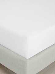 Bianca White 200 Thread Count Cotton Percale Deep Fitted Sheet - Image 1 of 4
