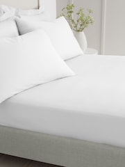 Bianca White 200 Thread Count Cotton Percale Deep Fitted Sheet - Image 2 of 4