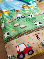 Catherine Lansfield Blue Farmyard Animals Print Reversible Duvet Cover Set - Image 3 of 3
