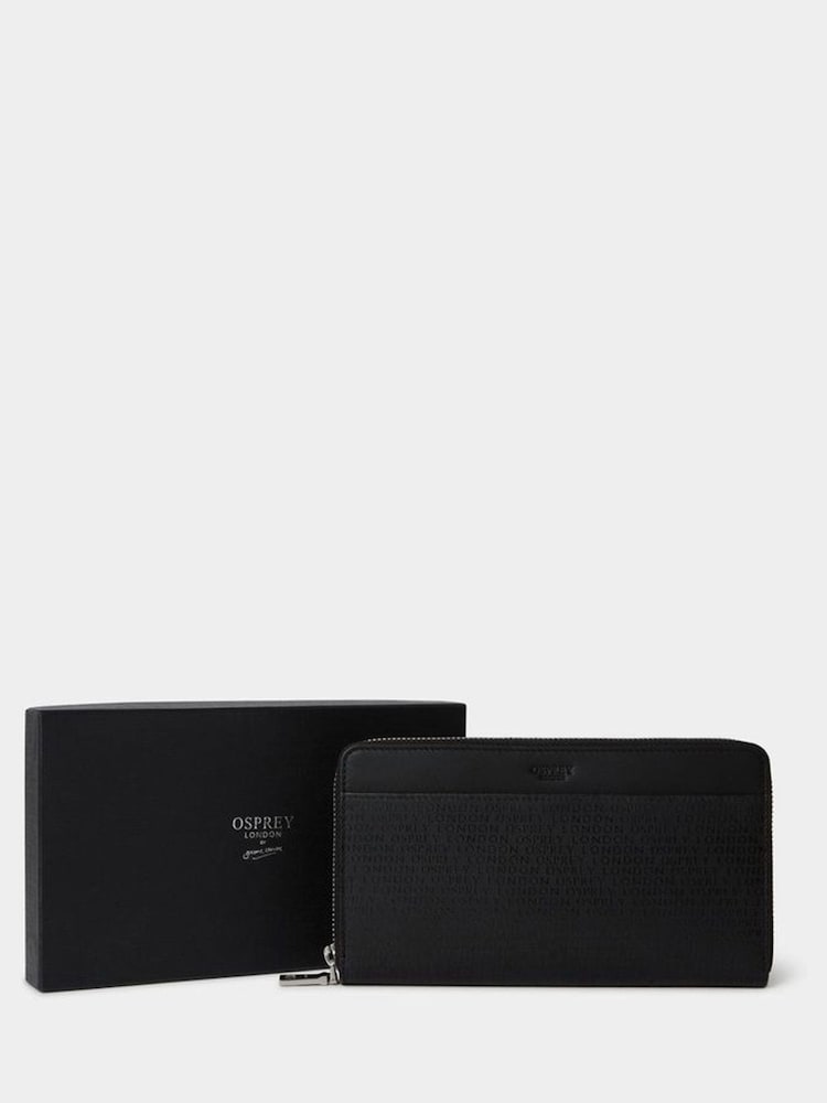 Osprey London Large The Deboss Leather Travel Black Wallet - Bild 1 von 3