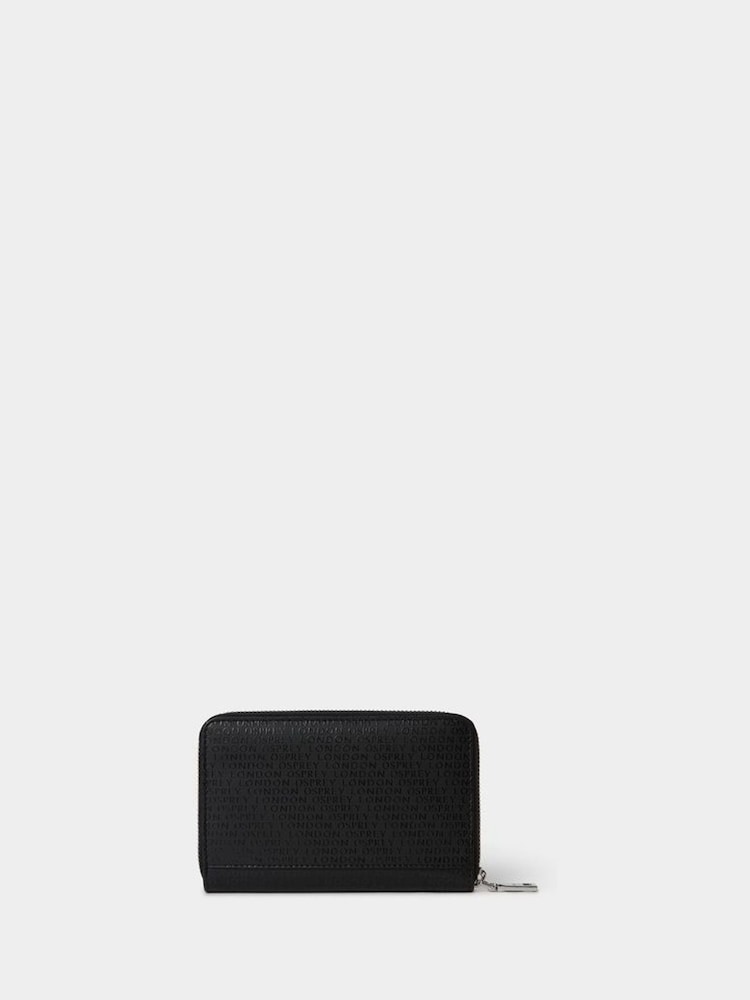 Osprey London Medium The Deboss Leather Zip Around Black Purse - Image 2 of 4