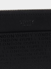 Osprey London Medium The Deboss Leather Zip Around Black Purse - Image 4 of 4