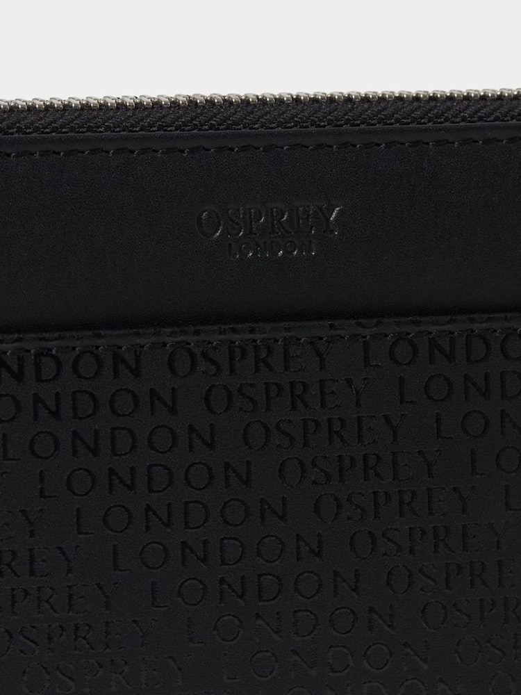 Osprey London Medium The Deboss Leather Zip Around Black Purse - Image 4 of 4