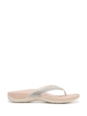 Vionic Wide Fit Dillon Shine Arch Support Toe Post Sandals - Image 1 of 7