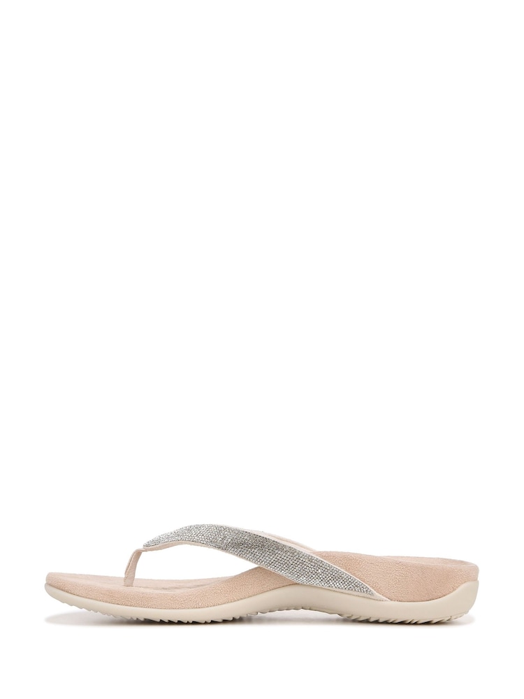 Vionic Wide Fit Dillon Shine Arch Support Toe Post Sandals - Image 2 of 7