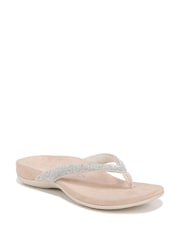 Vionic Wide Fit Dillon Shine Arch Support Toe Post Sandals - Image 3 of 7