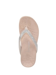 Vionic Wide Fit Dillon Shine Arch Support Toe Post Sandals - Image 6 of 7