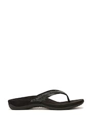 Vionic Wide Fit Dillon Shine Arch Support Toe Post Sandals - Image 1 of 7