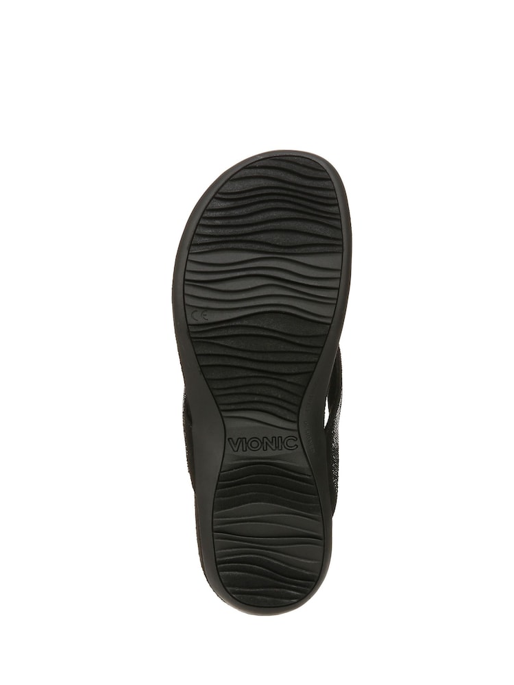 Negro - Vionic Wide Fit Dillon Shine Arch Support Toe Post Sandals - Imagen 7 de 7 Negro - Vionic Wide Fit Dillon Shine Arch Support Toe Post Sandals - Imagen 7 de 7