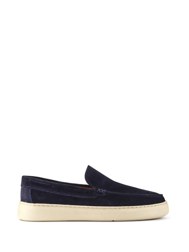 Pavers Blue Leather Slip-Ons Shoes - Image 1 of 5