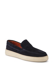 Pavers Blue Leather Slip-Ons Shoes - Image 2 of 5