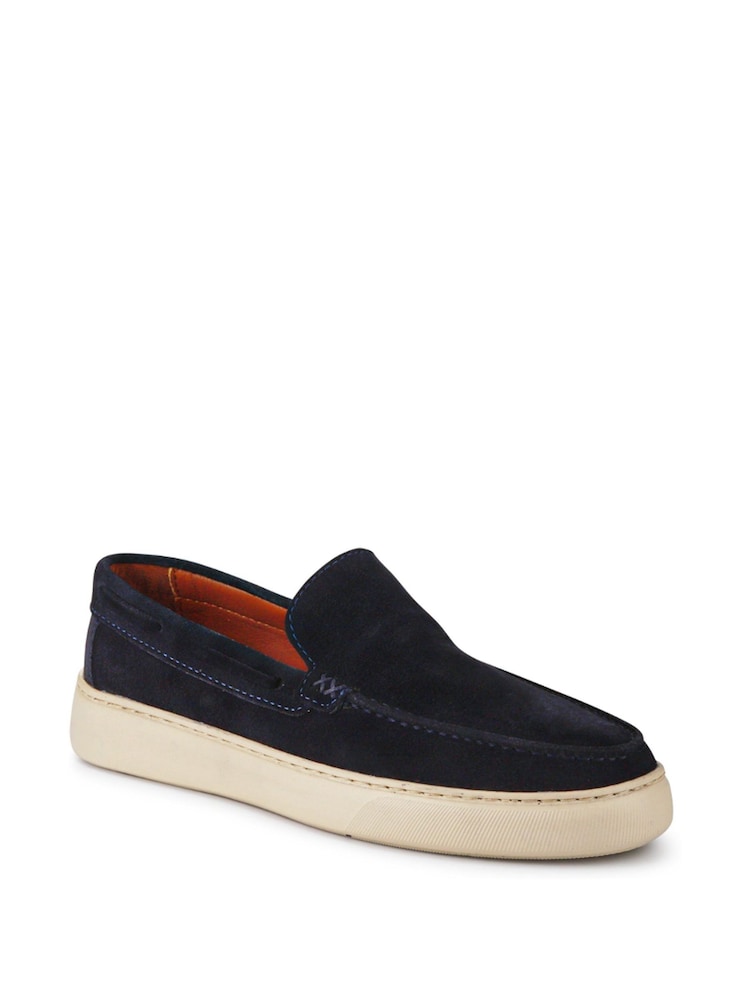 Pavers Blue Leather Slip-Ons Shoes - Image 2 of 5