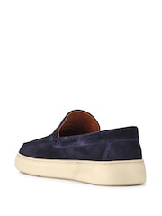 Pavers Blue Leather Slip-Ons Shoes - Image 3 of 5