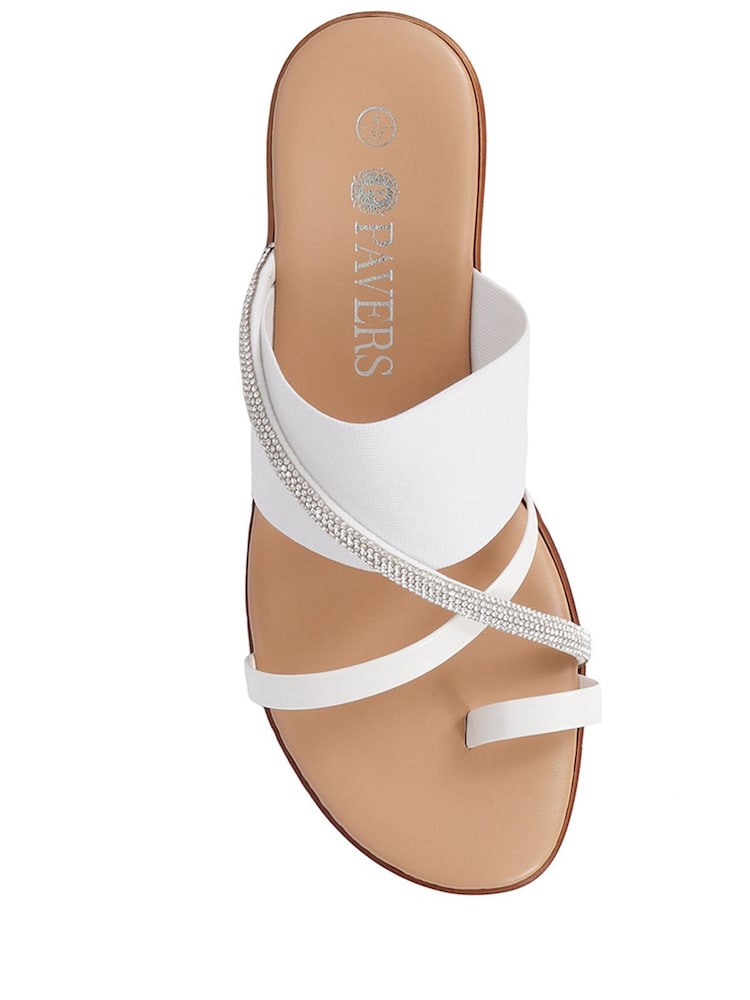 Pavers White Smart Toe Post Sandals - Image 4 of 5