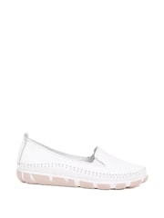 Pavers White Slip-Ons Leather Pumps - Image 1 of 5