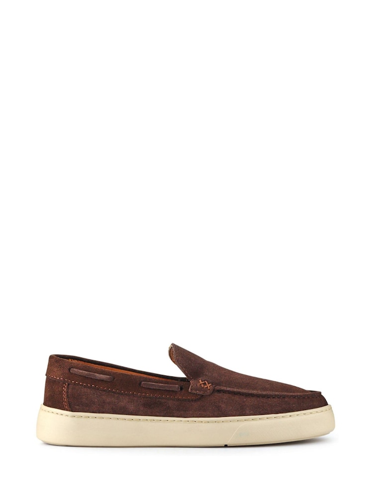 Pavers Brown Leather Slip-Ons Shoes - Image 1 of 5