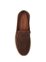 Pavers Brown Leather Slip-Ons Shoes - Image 4 of 5
