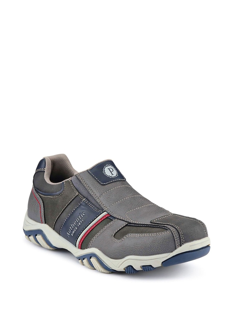 Pavers Grey Slip-On Trainers - Image 2 of 5 Pavers Grey Slip-On Trainers - Image 2 of 5