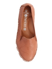 Pavers Tan Slip-Ons Leather Pumps - Image 4 of 5