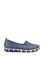 Pavers Navy Slip-Ons Leather Pumps - Image 1 of 5