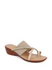 Pavers Cream Smart Toe Post Sandals - Image 2 of 5