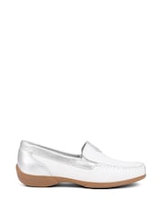 Pavers White-Silver Leather Moccasins - Image 2 of 6