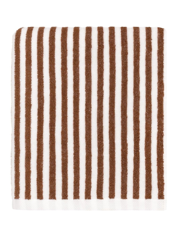 Yard Pecan Orange Hebden Striped Towel - Image 3 of 4