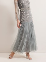 Phase Eight Blue Trish Beaded Dress - Image 5 of 7