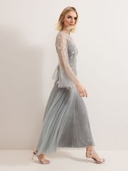 Phase Eight Blue Trish Beaded Dress - Image 6 of 7