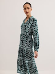 Phase Eight Green Tiered Midi Dress - Image 3 of 7