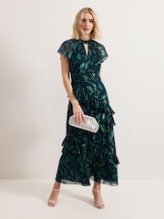 Phase Eight Green Haisley Silk Dress - Image 1 of 7