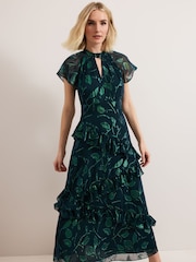 Phase Eight Green Haisley Silk Dress - Image 3 of 7